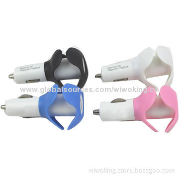 Mobile Phone Accessories/Colorful USB In-car Chargers for iPhone 5/4/4S, iPad, 16g Weight